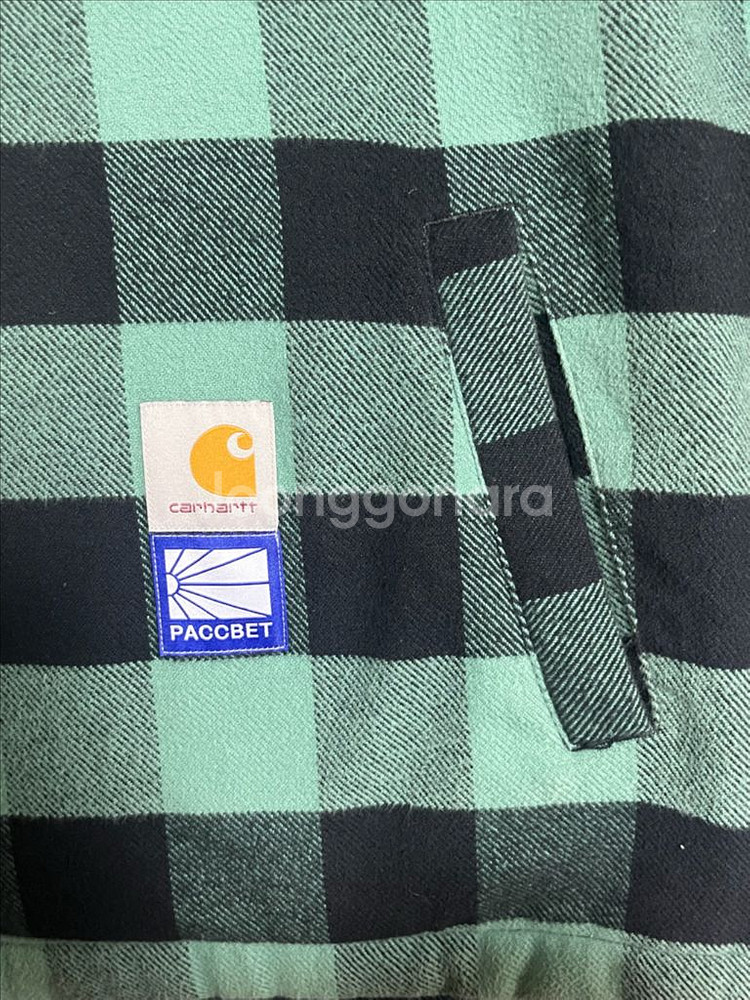 칼하트 X 라스벳 콜라보 그린 플란넬 셔츠자켓 L--2