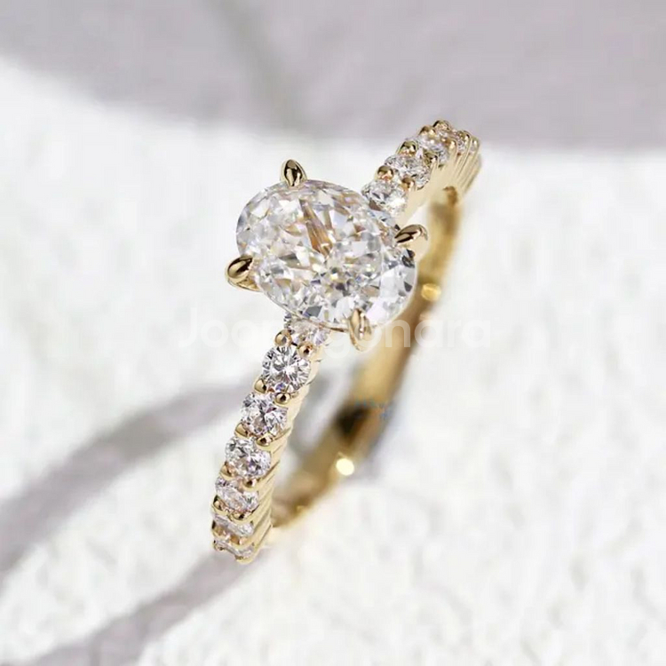 럭셔리 14K 금 랩그로운 다이아몬드 웨딩&엔게이지먼--2