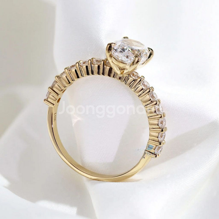 럭셔리 14K 금 랩그로운 다이아몬드 웨딩&엔게이지먼--4