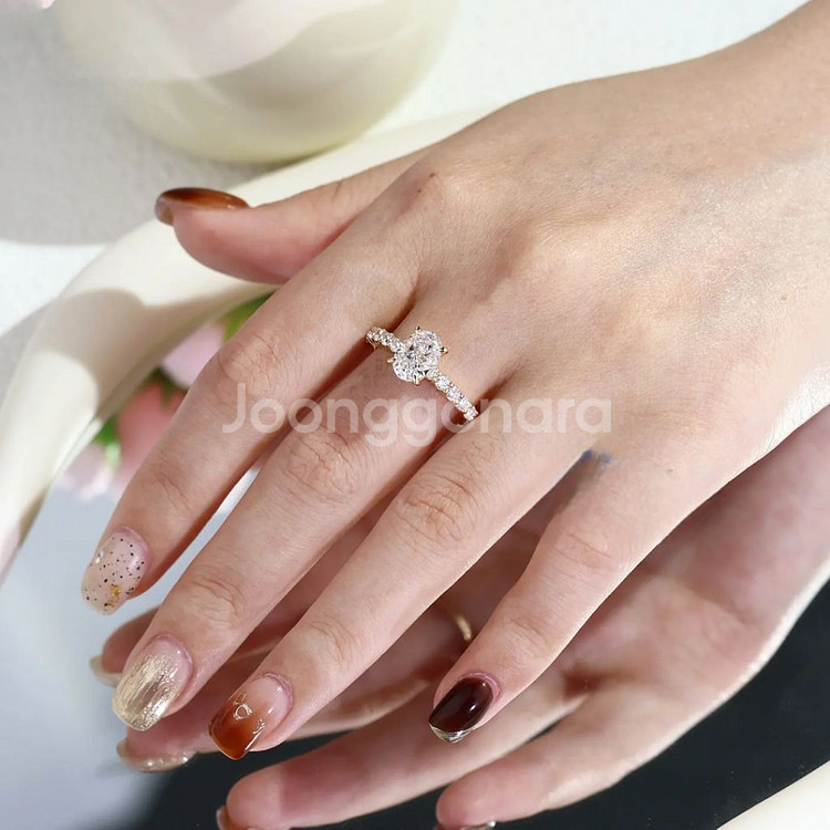 럭셔리 14K 금 랩그로운 다이아몬드 웨딩&엔게이지먼--5