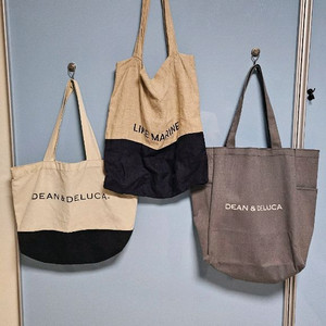 딘앤델루카 에코백(2개),린넨 에코백(1개)
