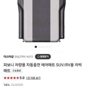파보니 차량용 자동충전 에어매트 SUV/RV용 차박 자