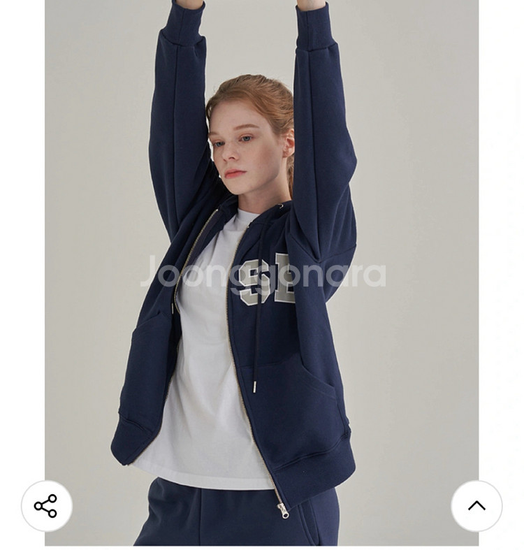 와이즈 네이비 후드집업 m--1