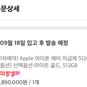 아이폰 에어 17 라이트골드 (1차예약) 정가 양도