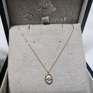 로즈몽 화이트자개 목걸이 14k RS1145