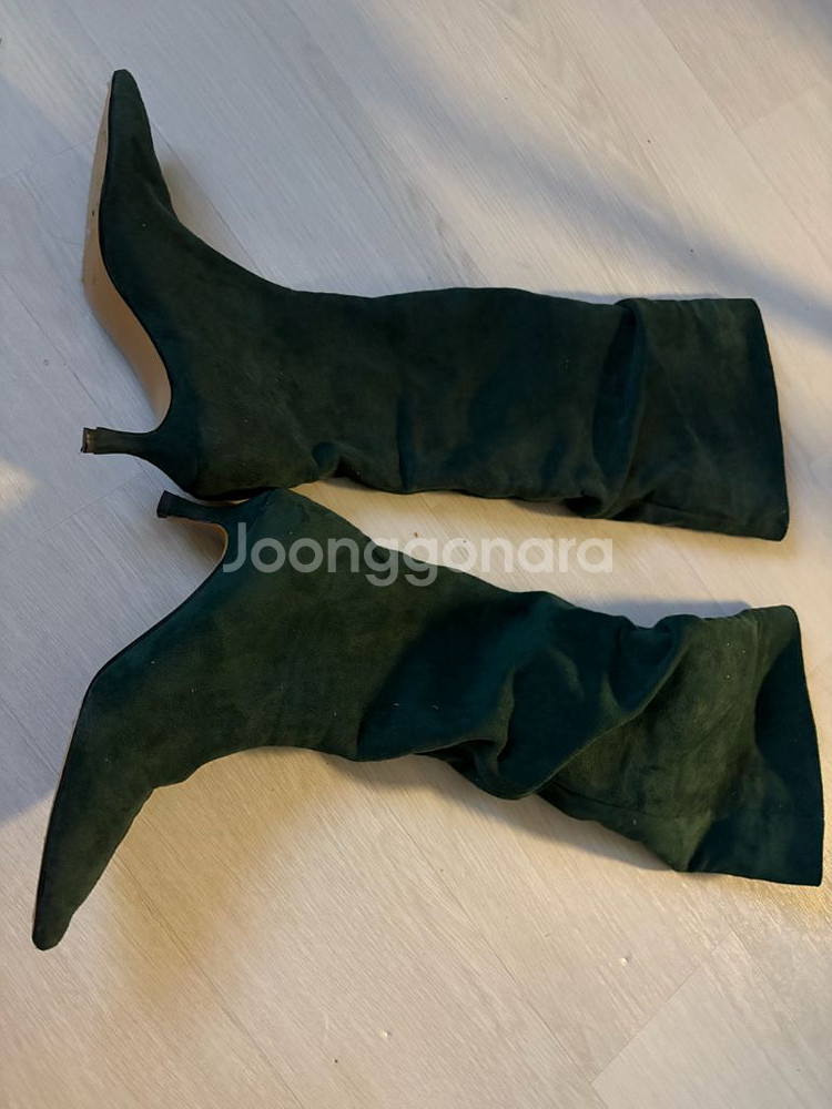 SHEIN 카키 스틸레토 힐 롱부츠 CN35 (225m--4