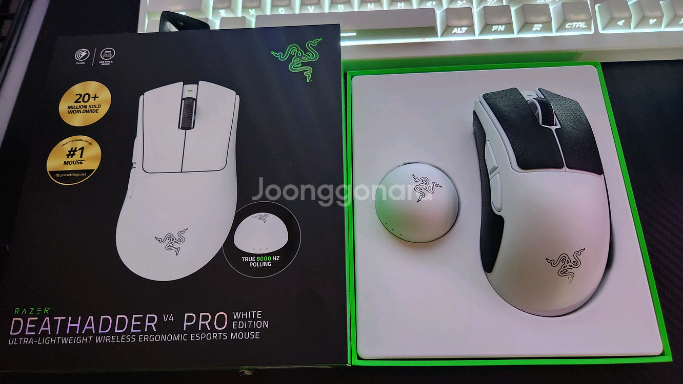 레이저 데스에더 v4 pro 화이트 마우스--0