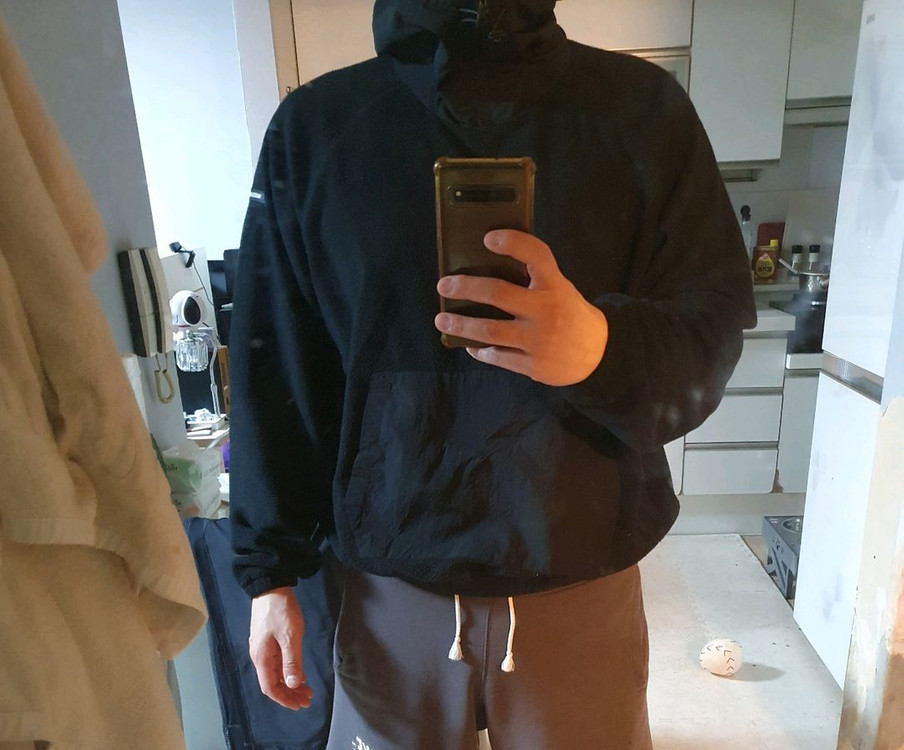 착샷* 머슬암드 후리스 오버핏 후드티 자켓)100--1