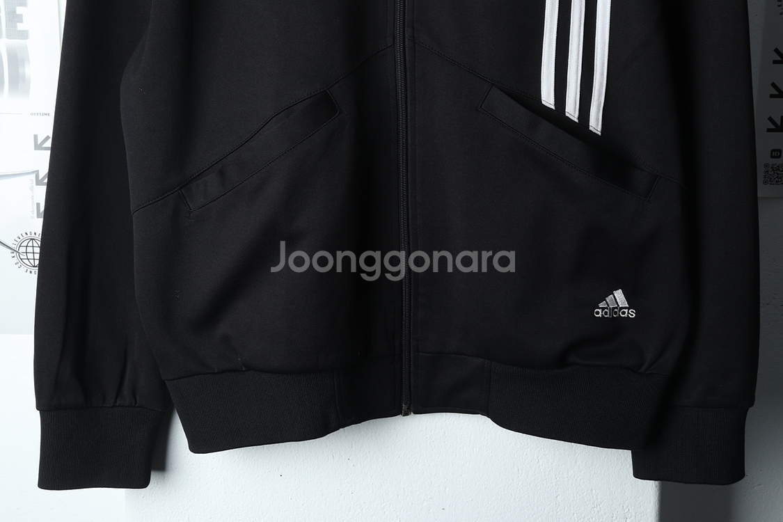 (XL) 아디다스 집업져지 트랙탑 블랙 삼선 올드스쿨--3