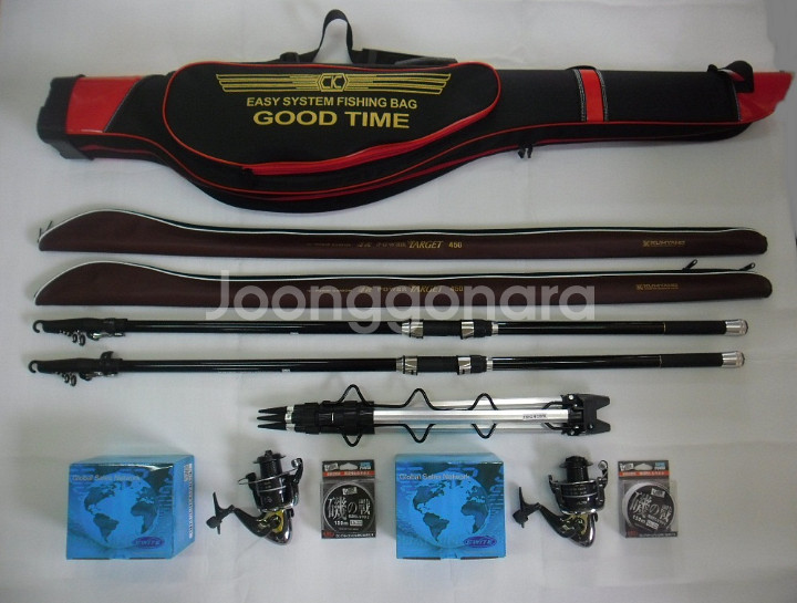 카본원투낚시대450 2대+6000번릴2대+받침대--0