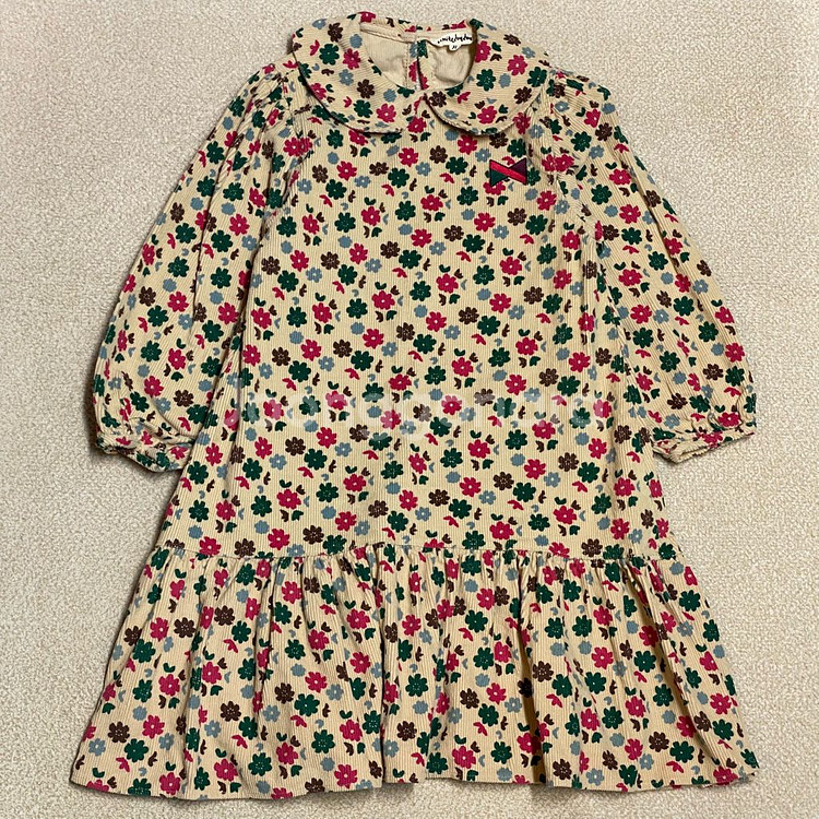 (정품)리미떼두두 코듀로이 플라워 원피스 XL 7-8세--0
