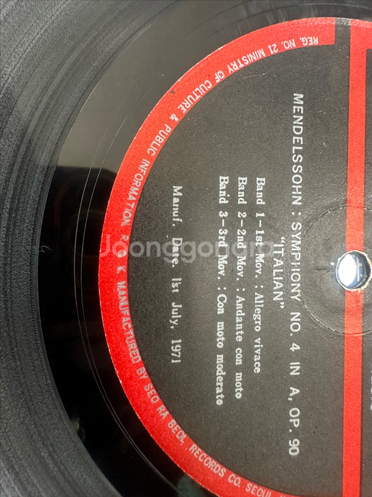 멘델스존 & 베를리오즈 교향곡 LP (1971년 서라벌--7