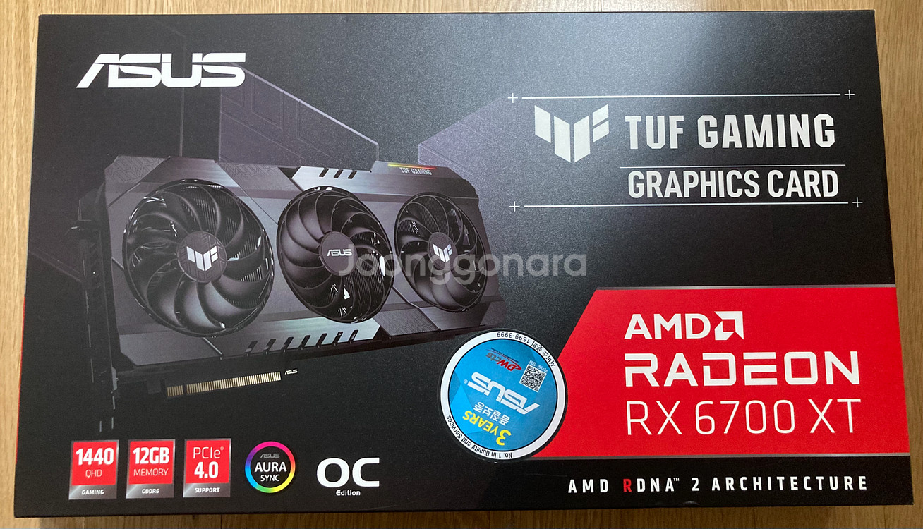 ASUS TUF RX 6700XT 교환 미사용--6