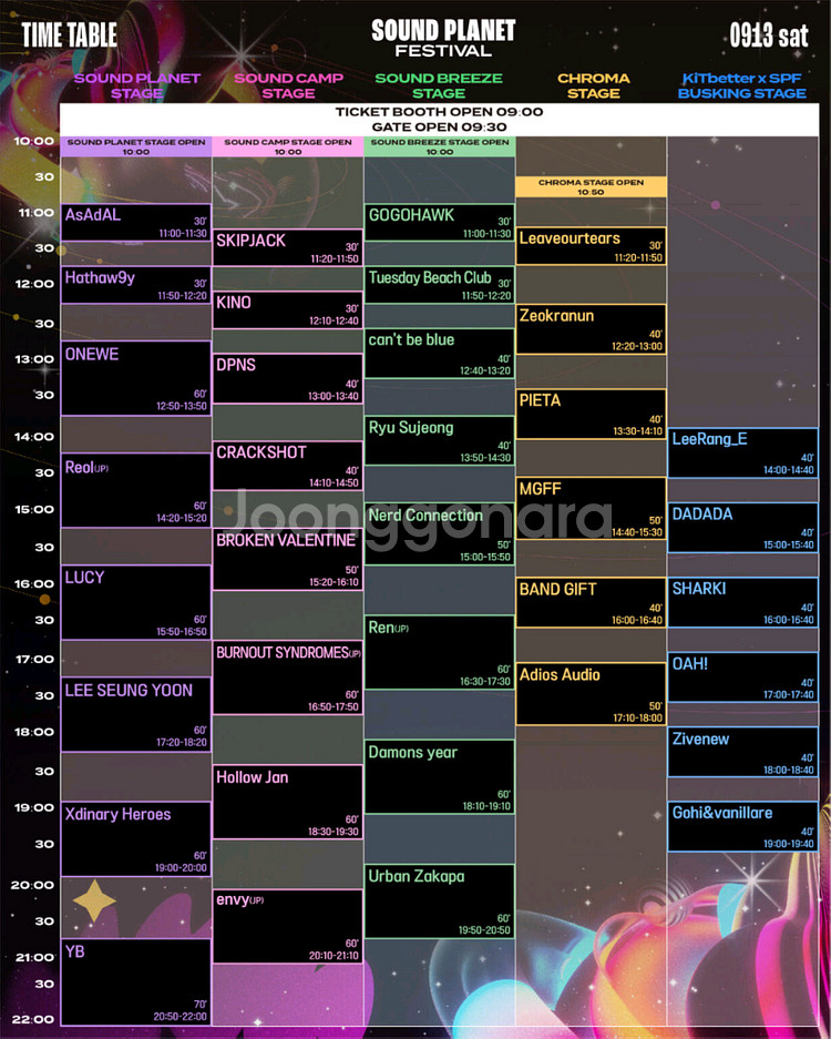 PLANET FESTIVAL 9/14 일요일 티켓 2--0