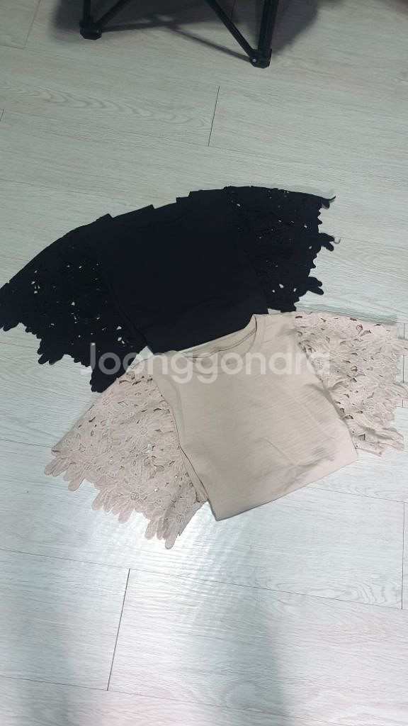 각각>>새상품)반팔소매레이스티free--0