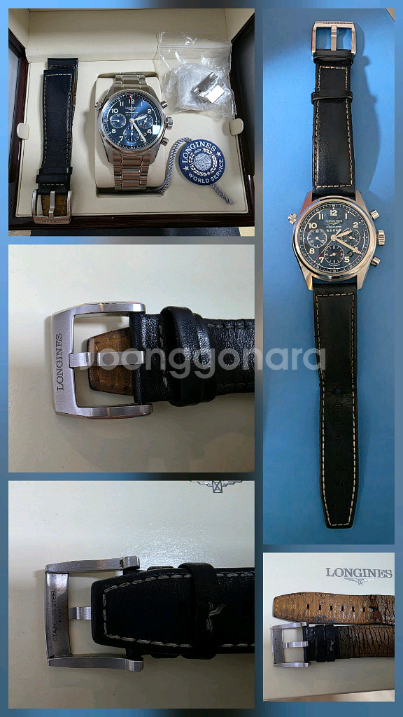론진 스피릿 블루다이얼 크로노그래프42mm--7