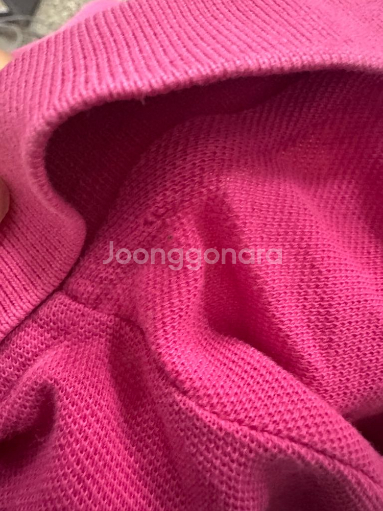 여성 아베크롬비 핫 핑크 반팔 카라 티셔츠--3