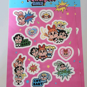 팝마트 크라이베이비 파워퍼프걸 스티커 2장