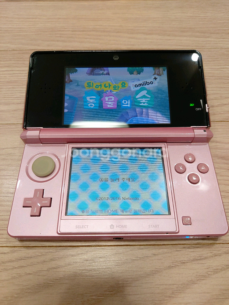 닌텐도3ds 핑크 한글판 + 튀동숲,마리오게임--1