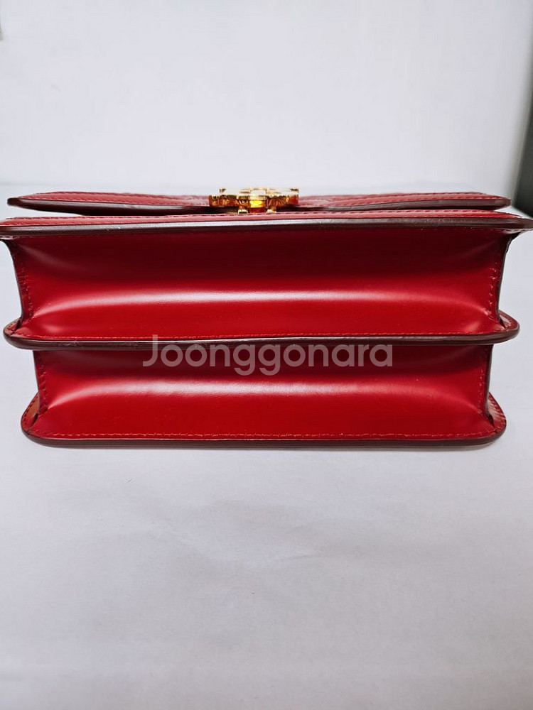 버버리 모노그램 TB 퀄팅 레드 여성 체인 숄더백--7