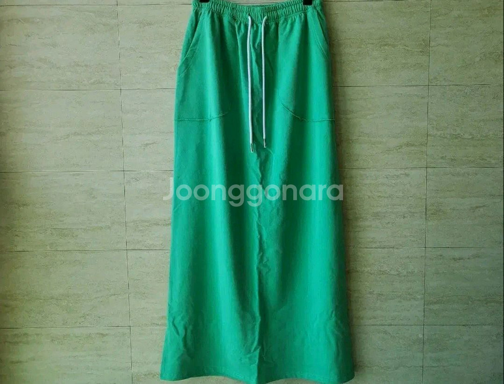 루즈 코튼스판 롱 스커트--5