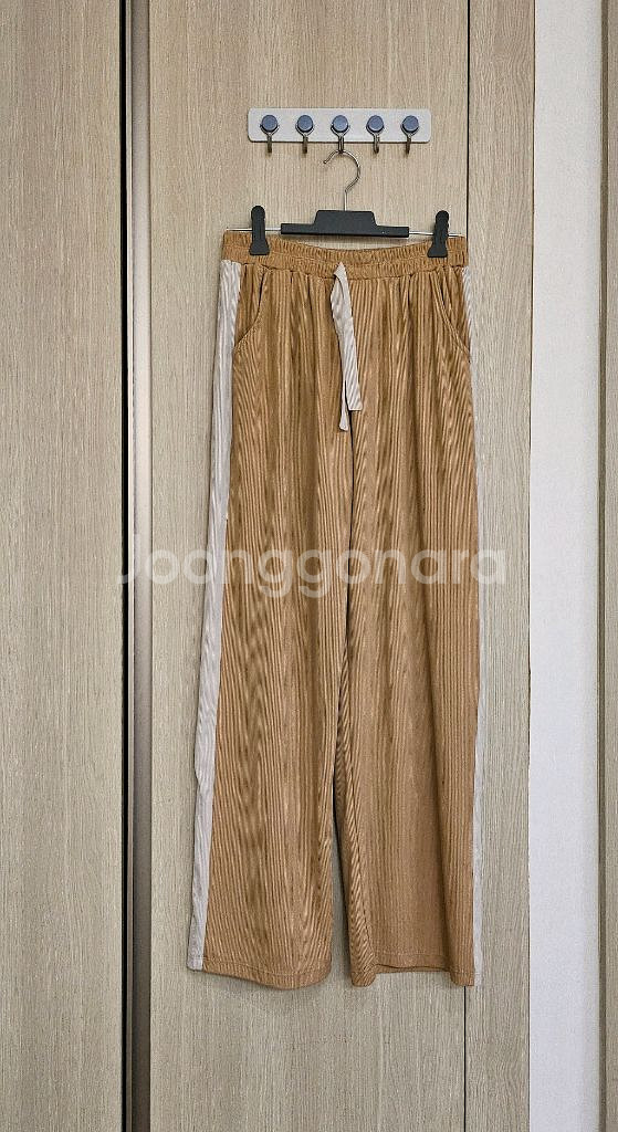 홍대 로데오 새상품 밴딩 와이드 골지 팬츠 (S~M)--1