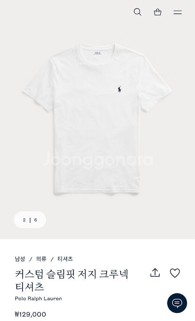 폴로 랄프로렌 커스텀 슬림핏 저지 크루넥 티셔츠 L--1