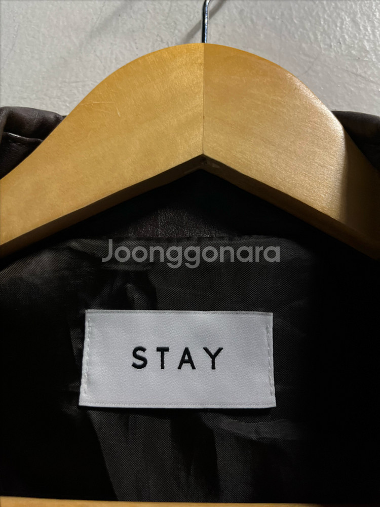 95-100 STAY 블루종 루즈핏 레더 가죽 자켓--3
