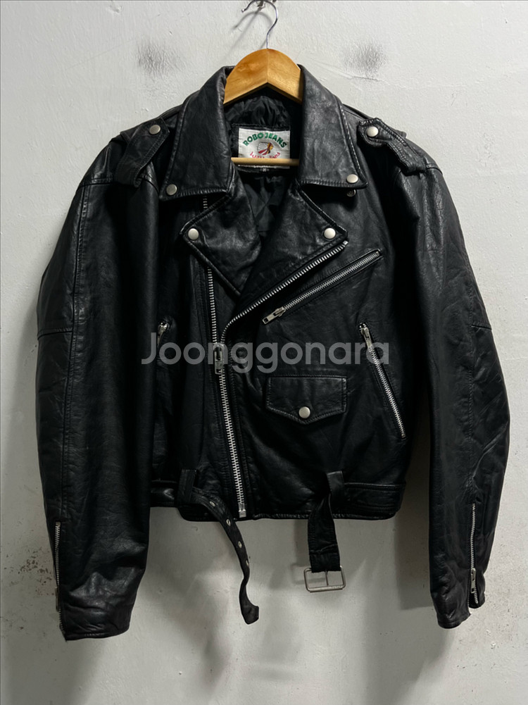 95 ROBO JEANS 레더 양가죽 자켓--0