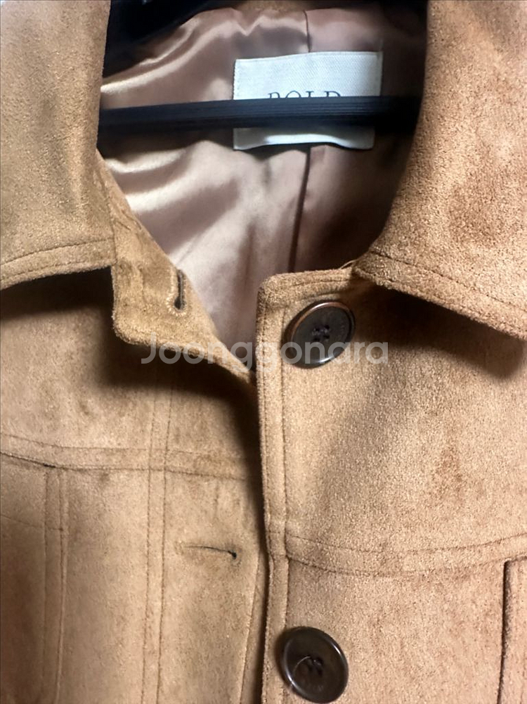 새상품급)카멜 스웨이드 코트자켓--3