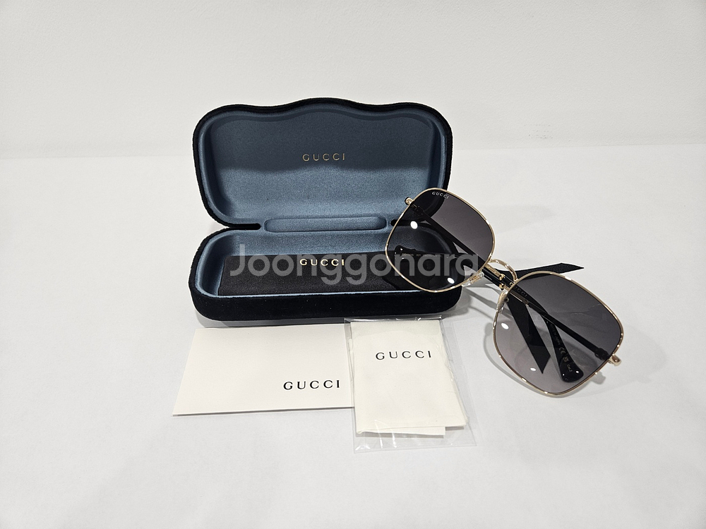 구찌 명품 오버핏 스퀘어 메탈 선글라스[정품/새상품]--0