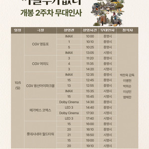 어쩔수가없다 10/5 무대인사 A열