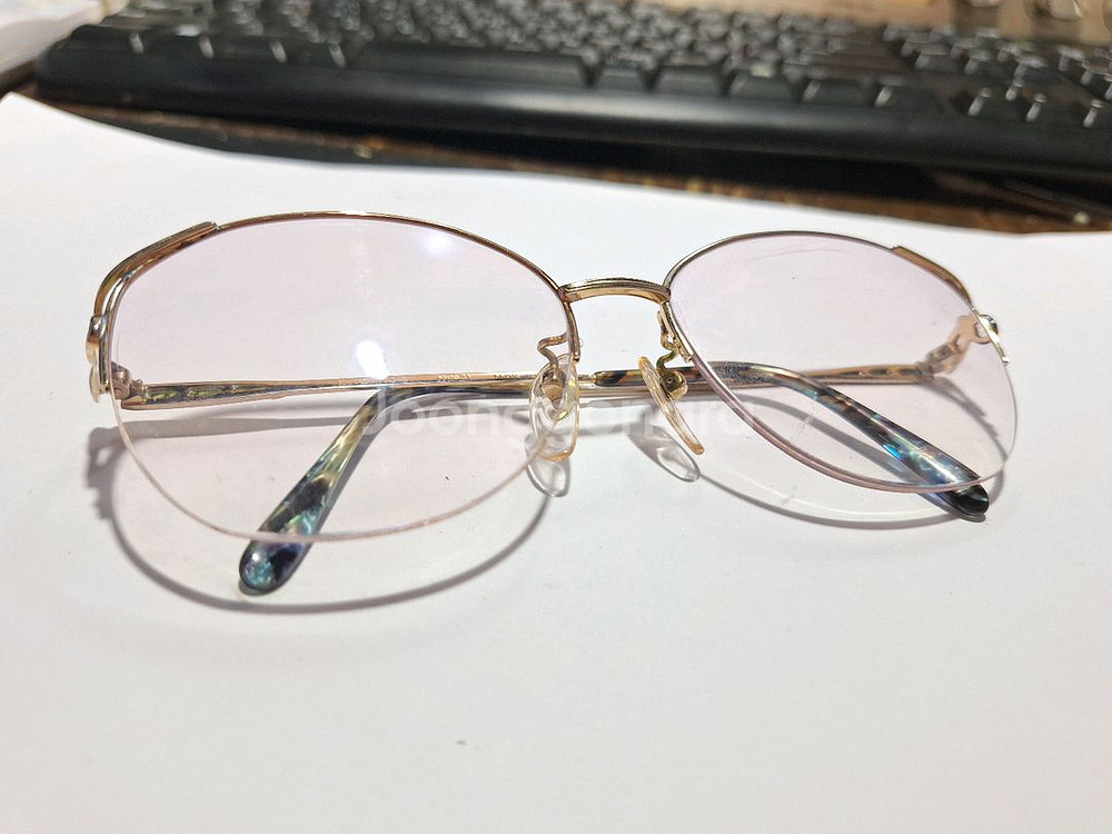 하나에 모리 Hanae mori 빈티지 반무테 안경테--0