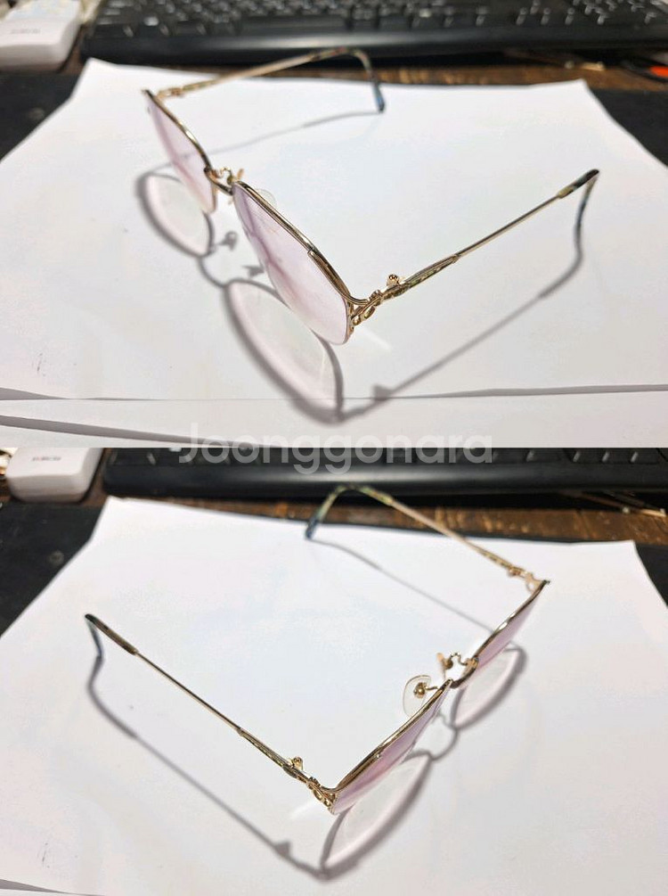 하나에 모리 Hanae mori 빈티지 반무테 안경테--2