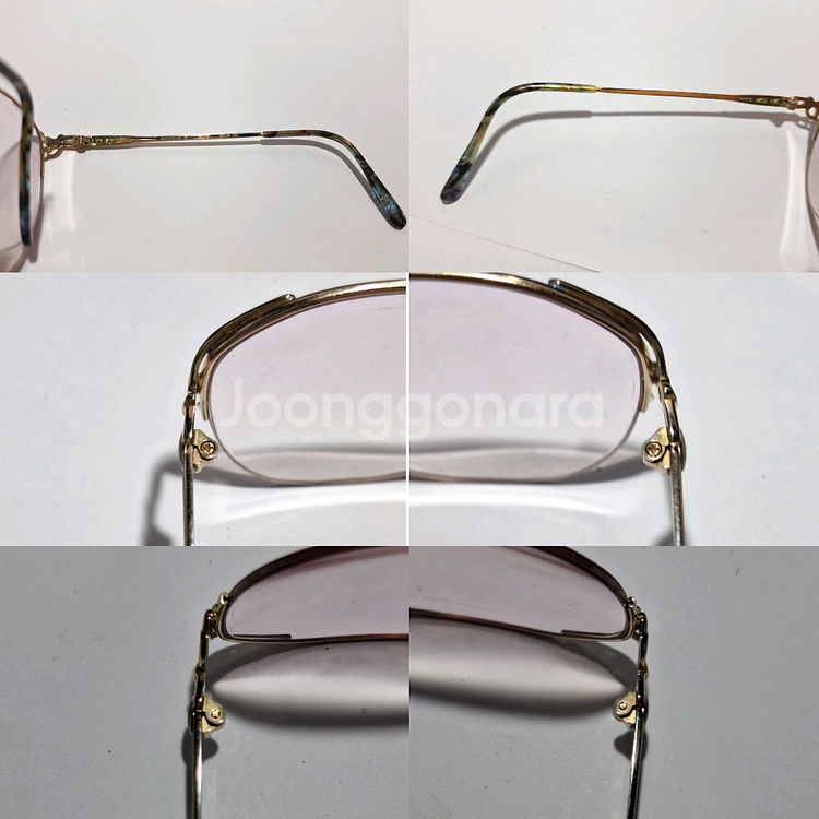 하나에 모리 Hanae mori 빈티지 반무테 안경테--4