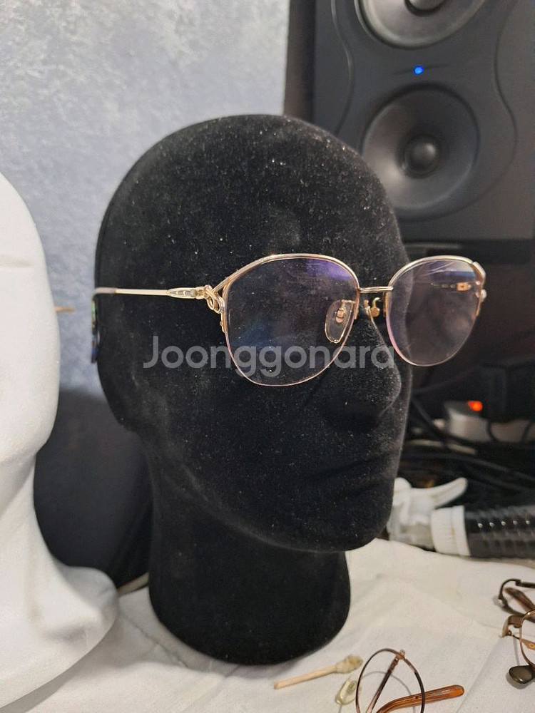 하나에 모리 Hanae mori 빈티지 반무테 안경테--9