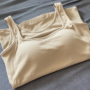 골지 스퀘어넥 캡내장 브라탑나시(새상품)