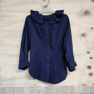 145) 질스튜어트 스트라이프 프릴 블라우스