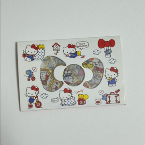산리오 정품 헬로키티 금장 투명 스티커