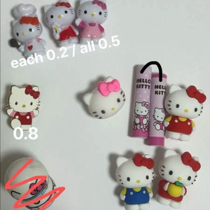 산리오 정품 헬로키티 미니 피규어 / 브로치 / 연필캡