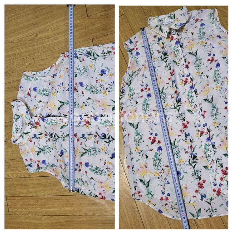 쉬즈미스 플라워 민소매 블라우스55--7