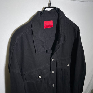 L-XL)오버핏 흑청 데님자켓 청자켓