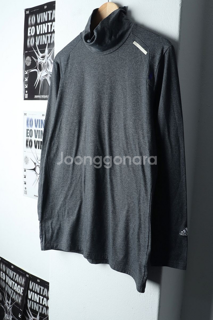 (XL) 아디다스 긴팔티셔츠 기능성 반폴라 그레이--0