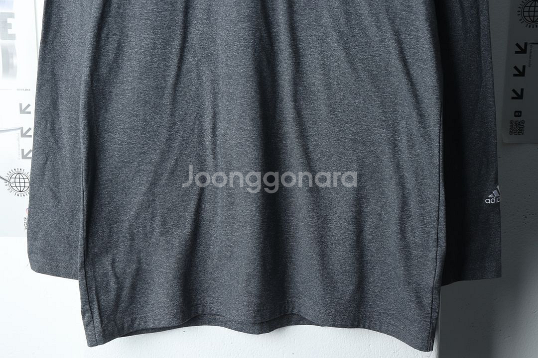 (XL) 아디다스 긴팔티셔츠 기능성 반폴라 그레이--3
