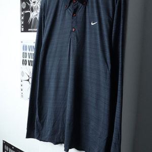 (XL) 나이키 카라 긴팔티셔츠 골프 기능성 네이비