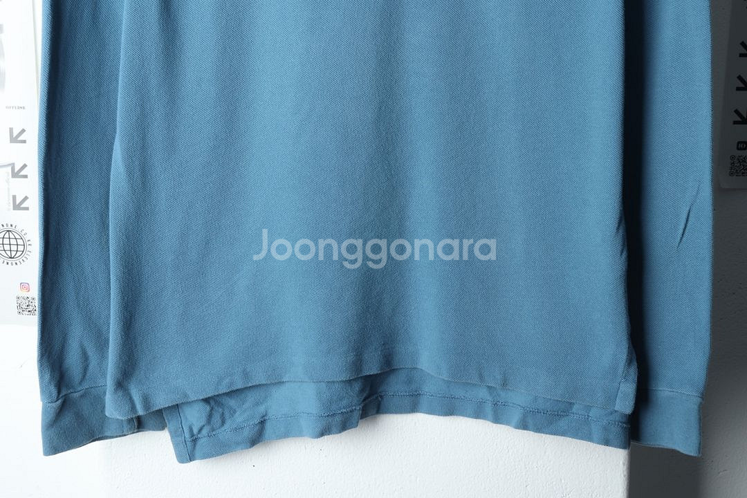 (L) 폴로 랄프로렌 카라 긴팔티셔츠 연블루 포니--3