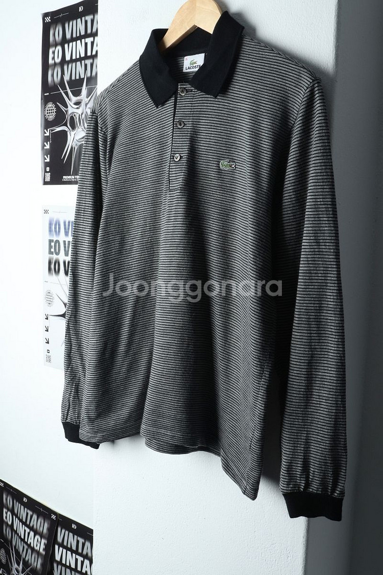 (M) 라코스테 카라 긴팔티셔츠 스트라이프 모--0