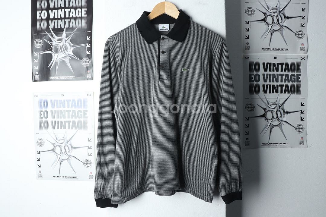 (M) 라코스테 카라 긴팔티셔츠 스트라이프 모--1