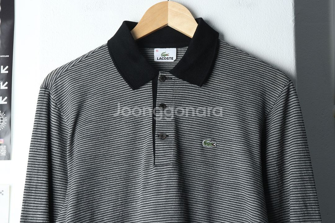 (M) 라코스테 카라 긴팔티셔츠 스트라이프 모--2