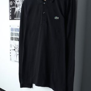 (XL) 라코스테 카라 긴팔티셔츠 블랙 올드스쿨